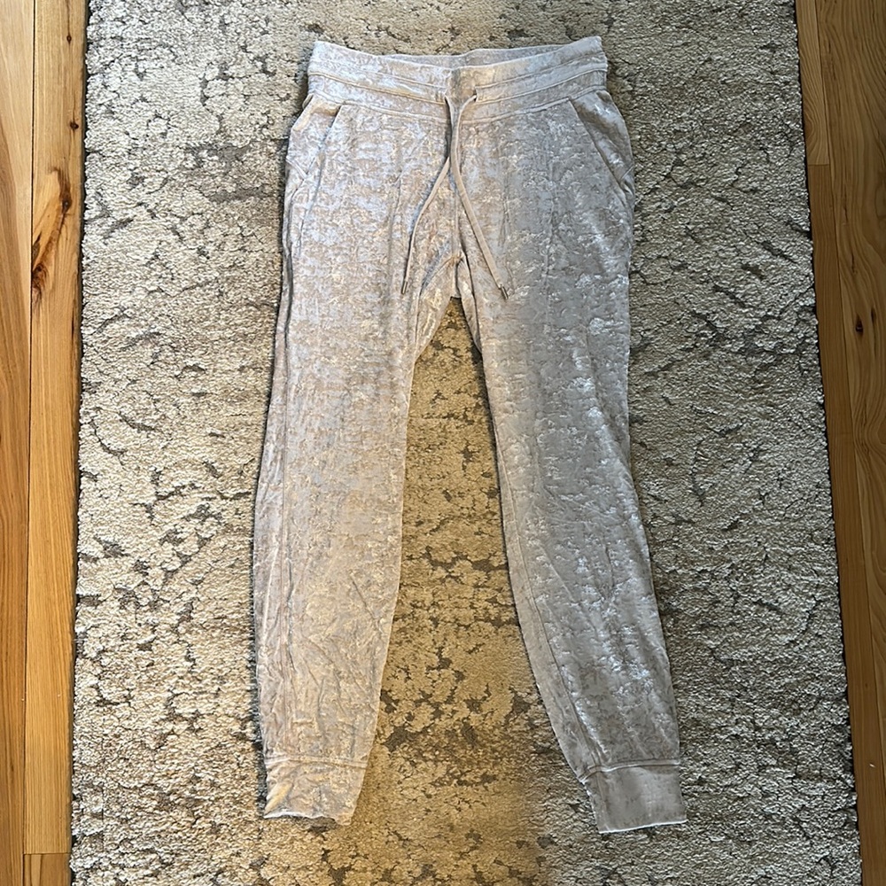 Velvet Lululemon Joggers - white
